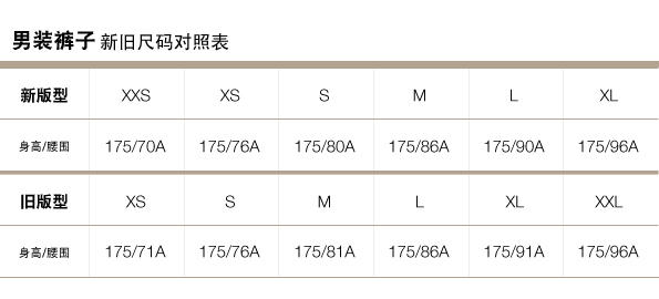 Gap官网新旧尺码对照表