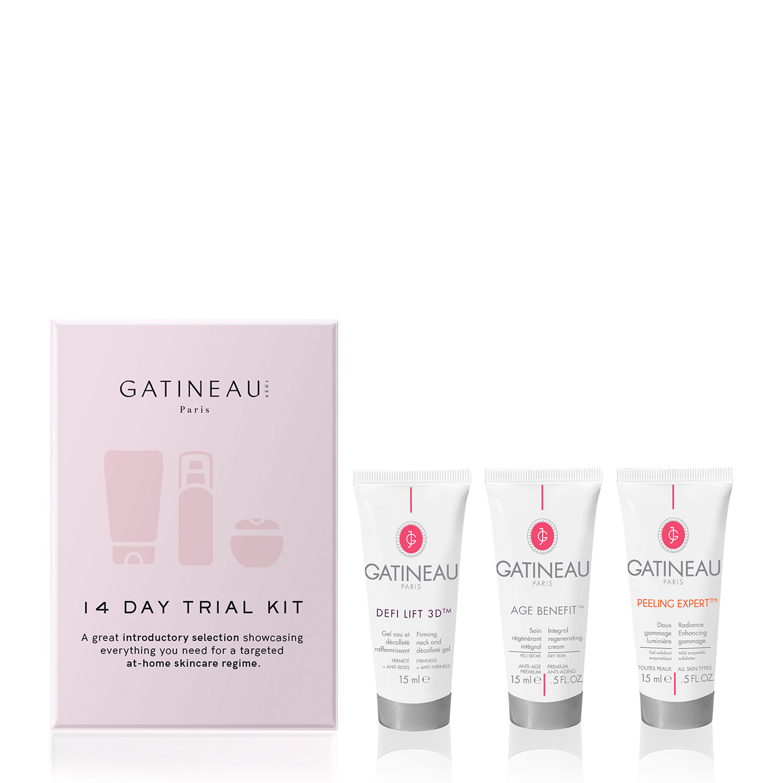 Gatineau 积姬仙奴 维生素C亮肤三件套装（3D颈霜15ml+抗皱面霜15ml-干皮适用+去角质啫喱15ml）