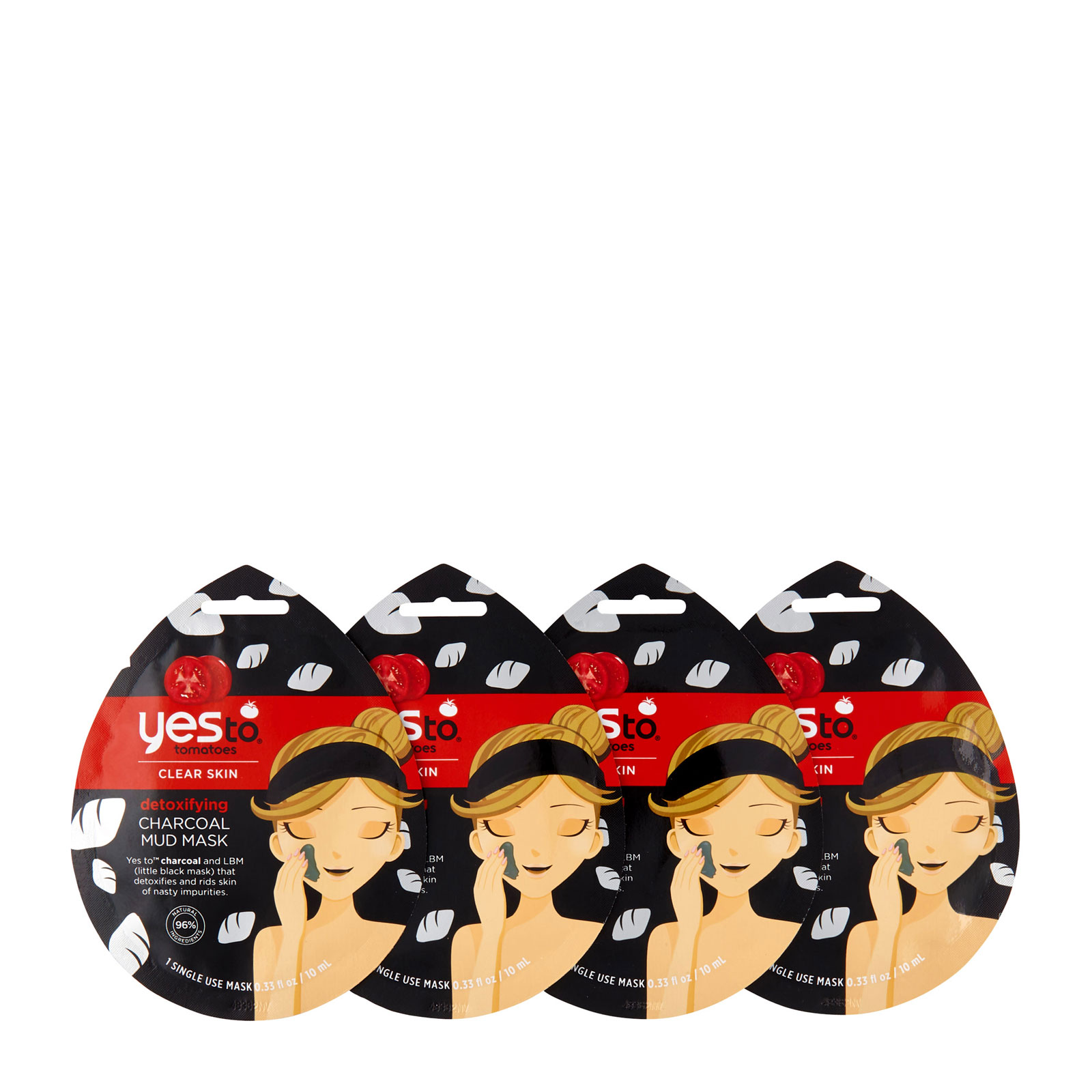 Yes To 木炭深层清洁面膜泥 4x10ml