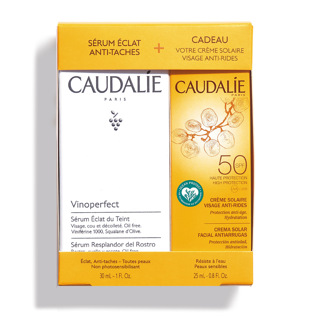 Caudalie 欧缇丽 抗老防晒霜&焕白精华套装 SPF50