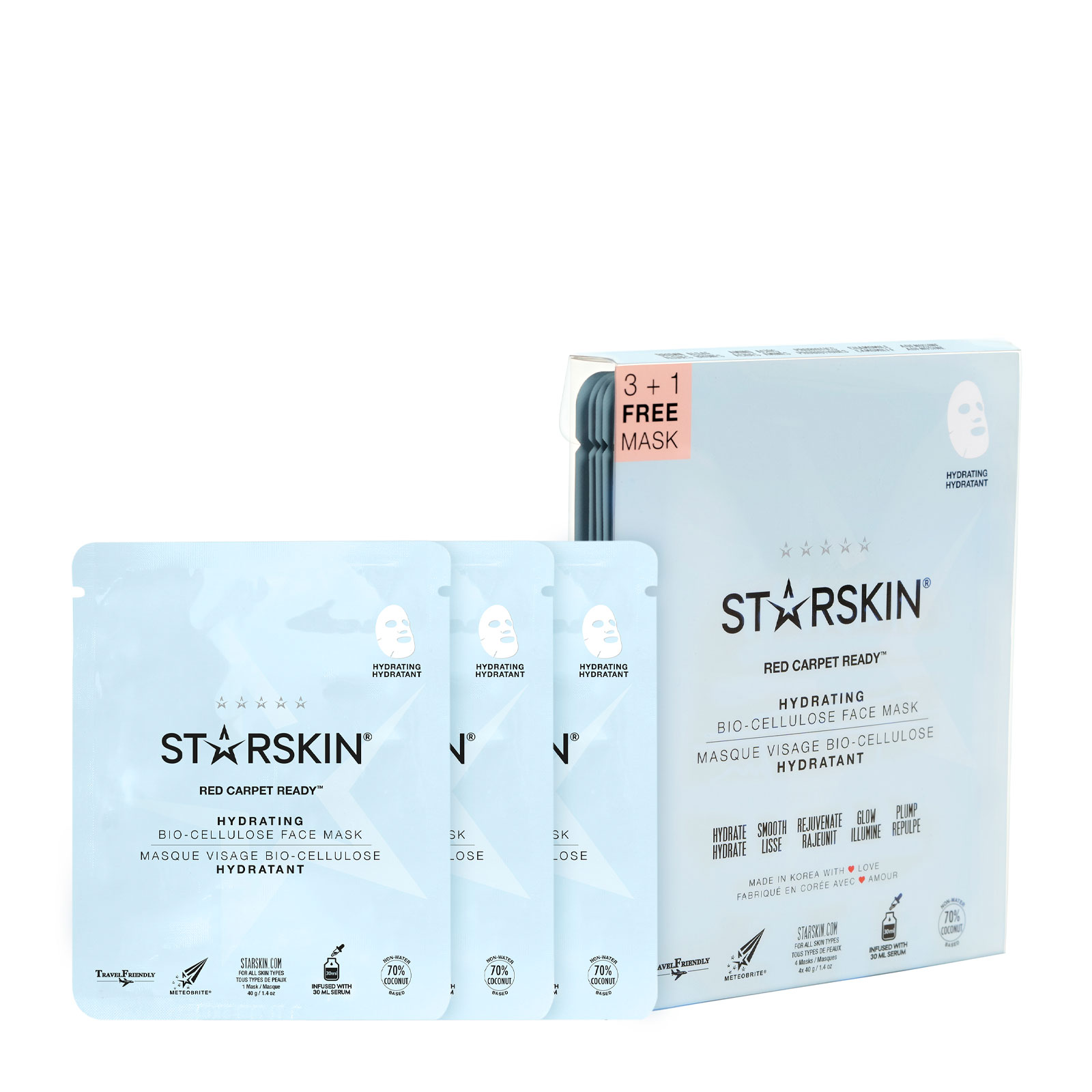STARSKIN 肌肤之星 红毯女王椰子生物纤维保湿面膜 4片装