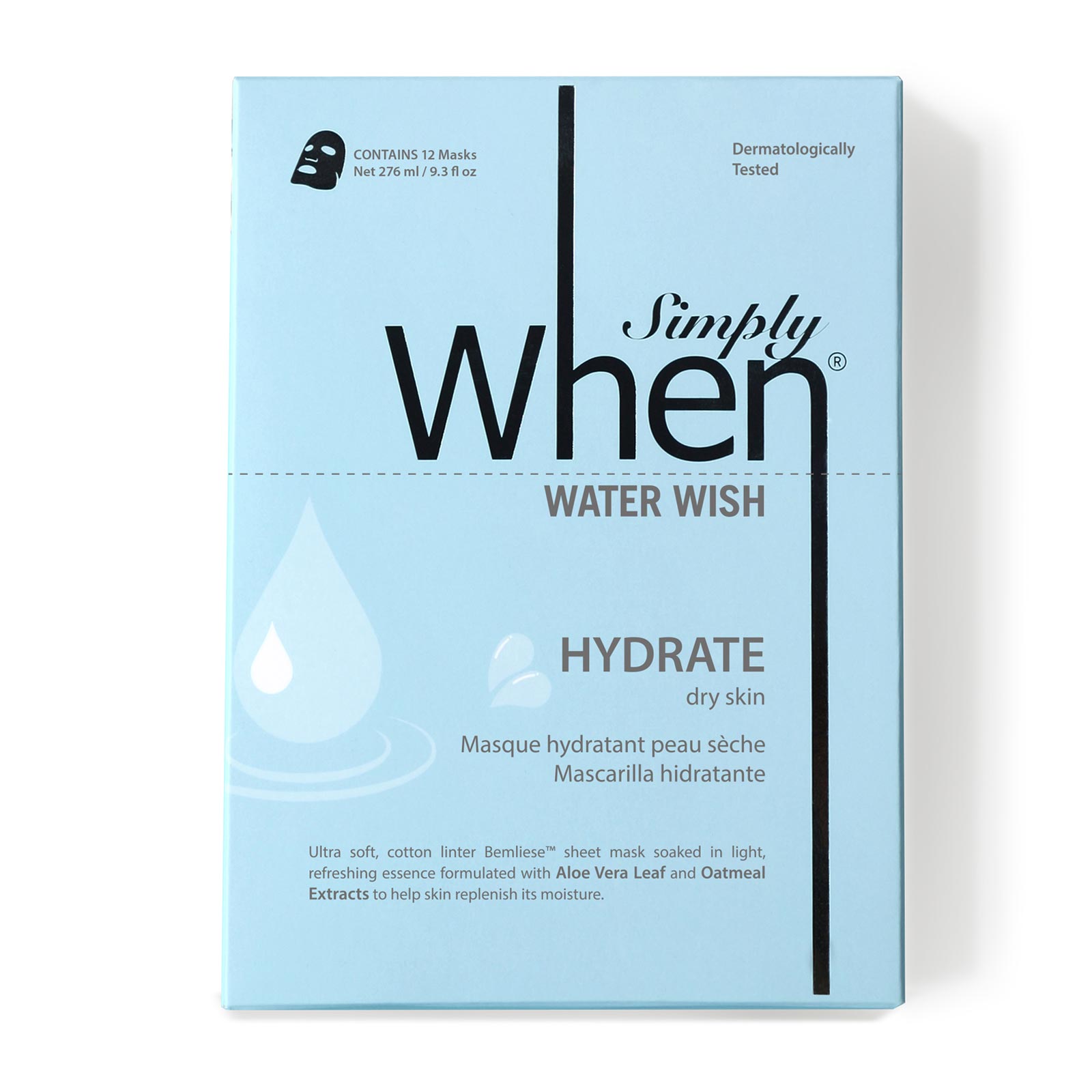 Simply When 芦荟燕麦补水保湿面膜 12片