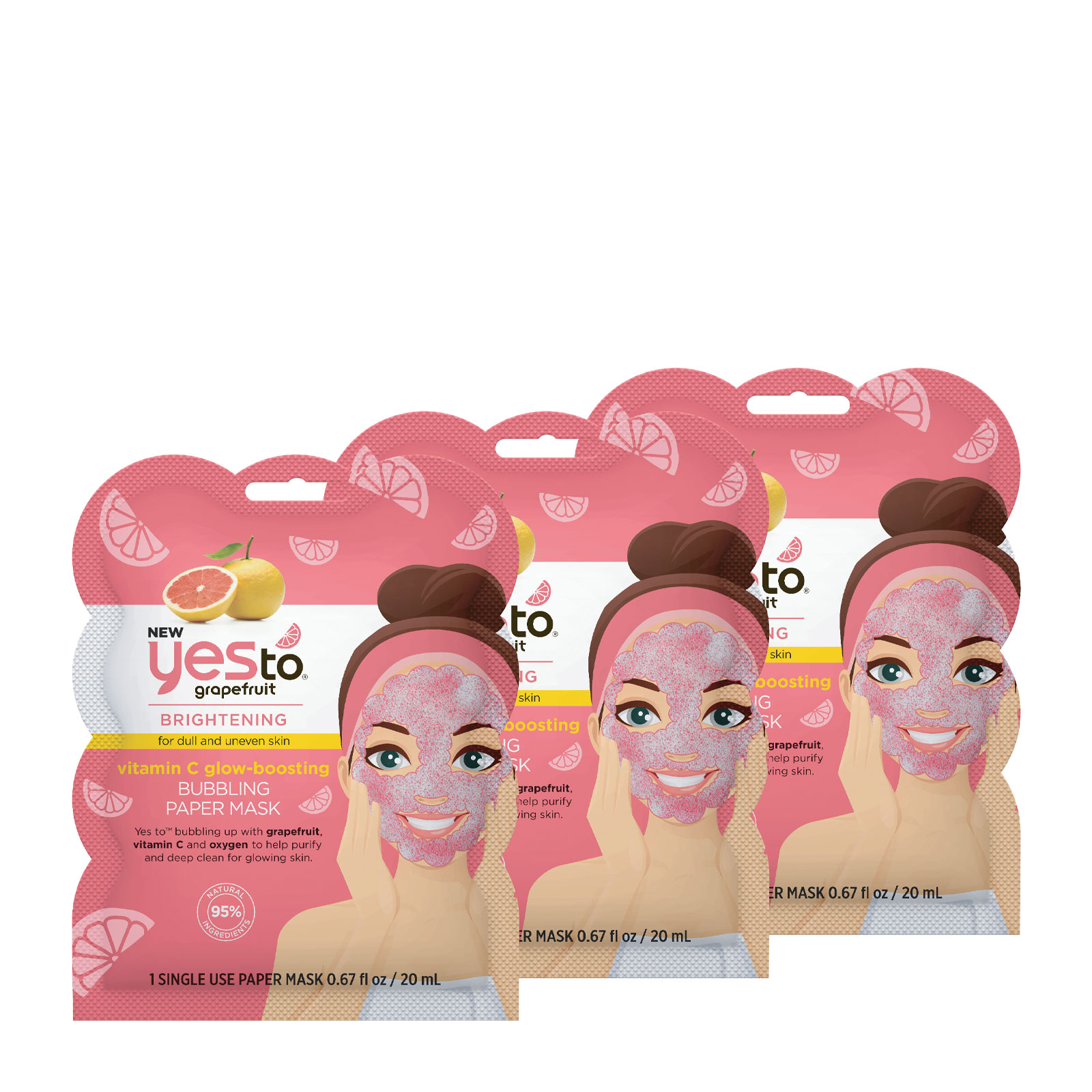 Yes To 葡萄柚维他命C光泽面膜 3x20ml