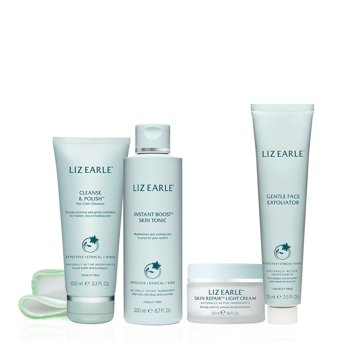 Liz Earle 舒缓修复面部护肤五件套装 轻盈面霜款