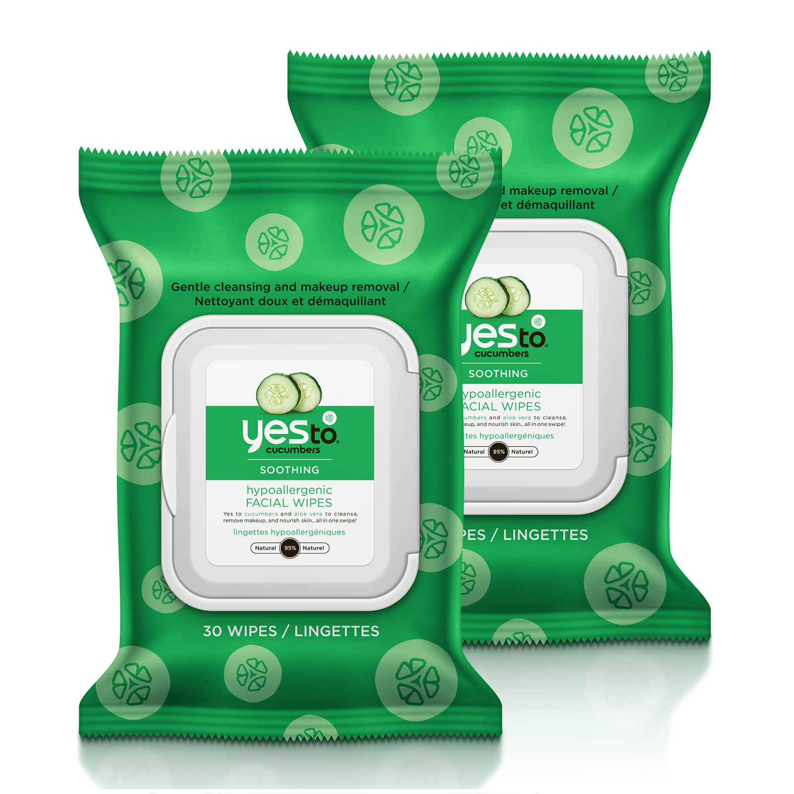 Yes To 黄瓜舒缓面部湿巾纸 30抽x2包