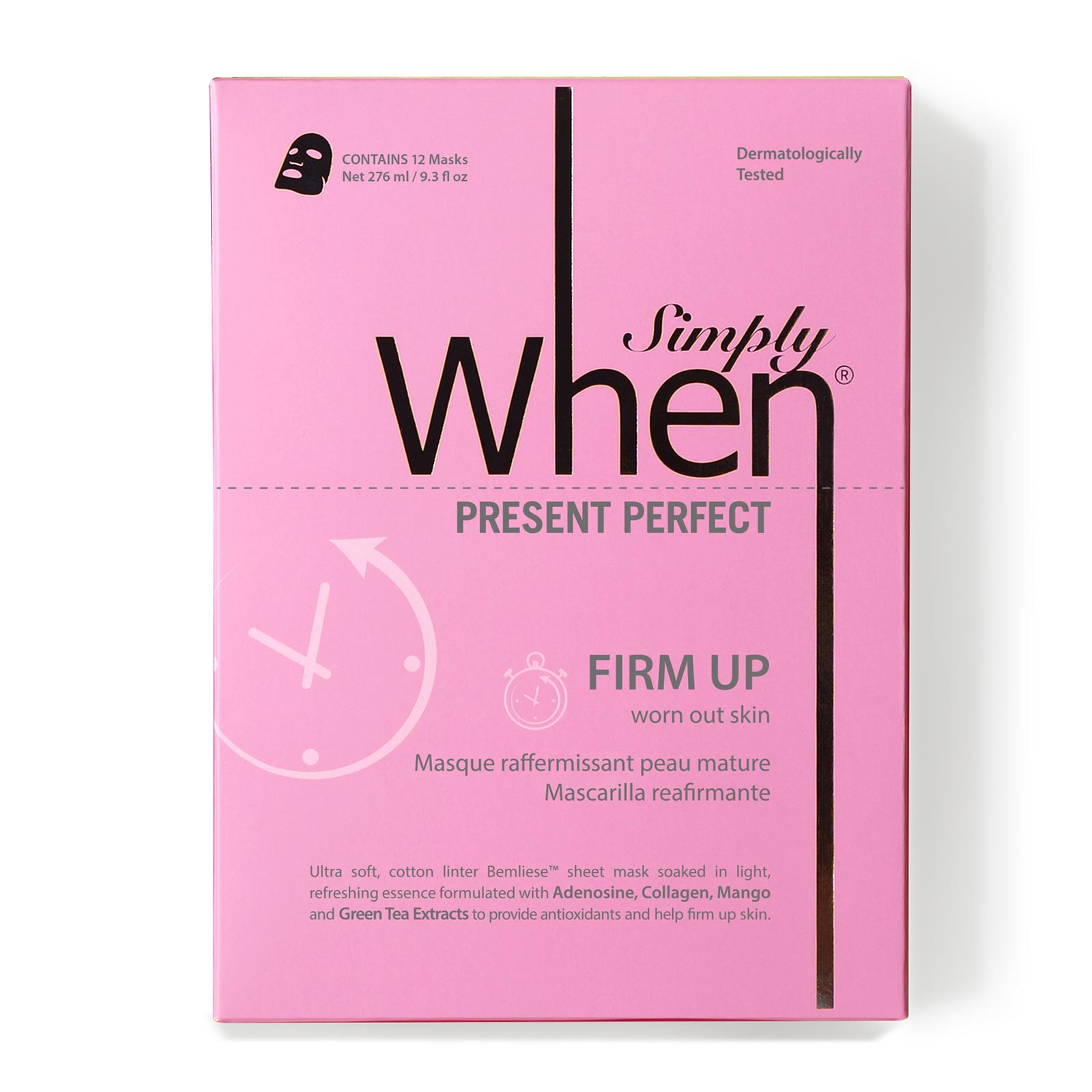 Simply When 芒果绿茶胶原蛋白抗氧紧肤面膜 12片