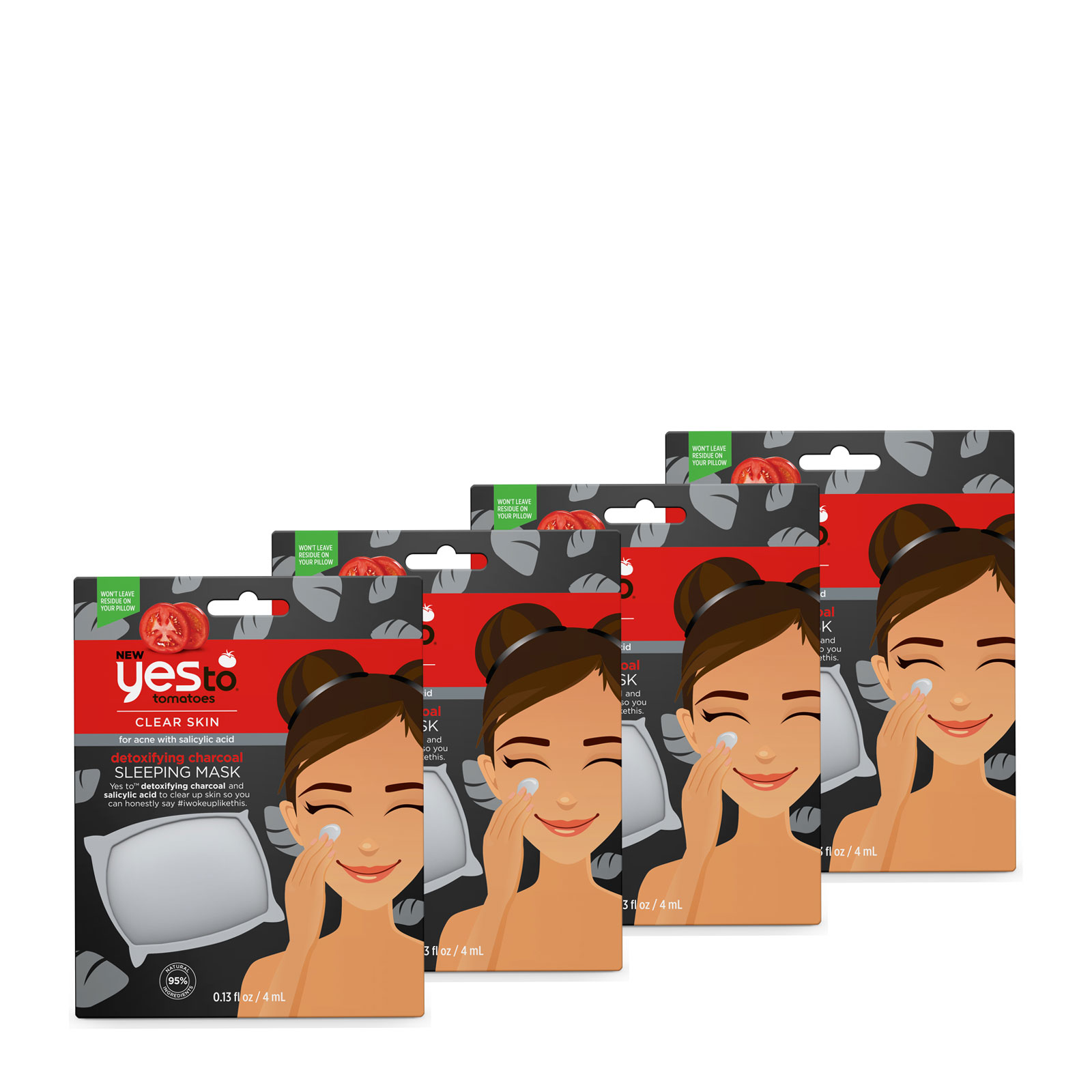 Yes To 西红柿净肤睡眠面膜 4片装