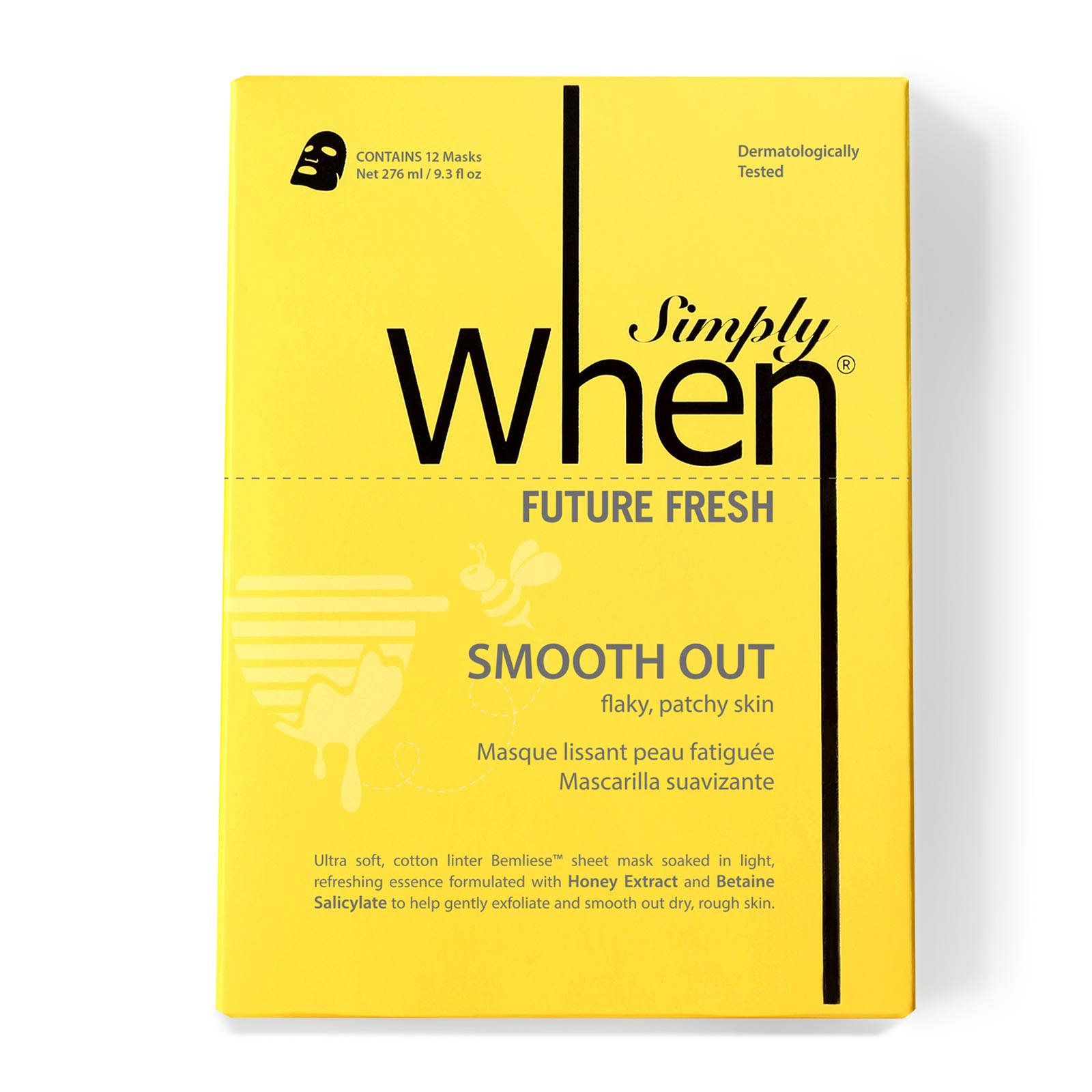 Simply When 蜂蜜水杨酸甜菜碱去角质嫩肤面膜 12片