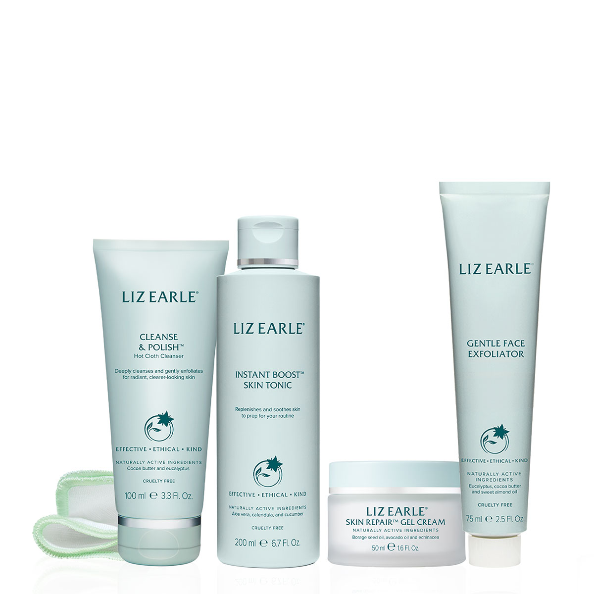 Liz Earle 舒缓修复面部护肤五件套装 清透啫哩面霜款