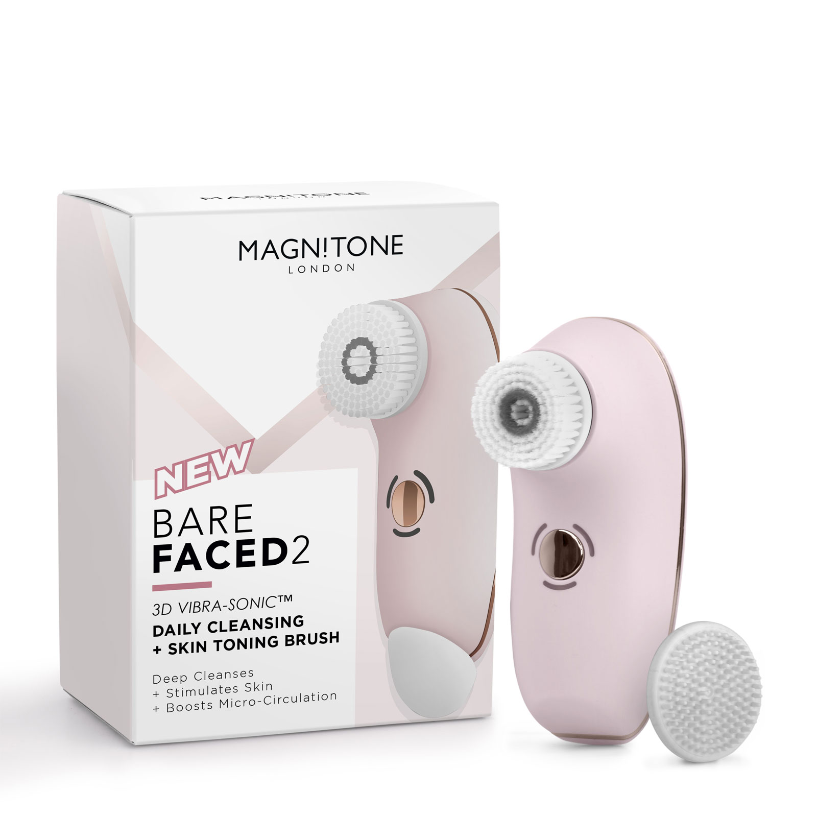 Magnitone Barefaced2 脉冲声波洗脸刷 - 粉色