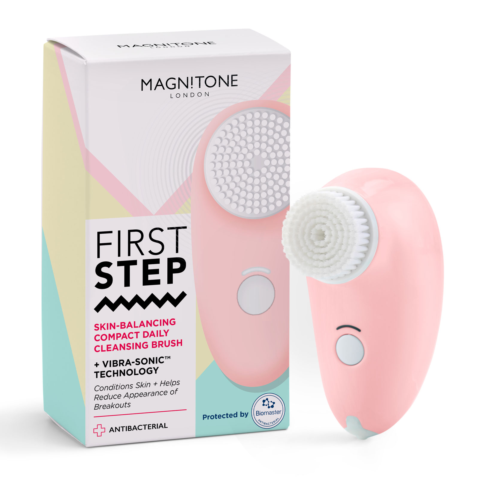 Magnitone First Step Vibra-Sonic 小巧充电式震动粉红色清洁刷