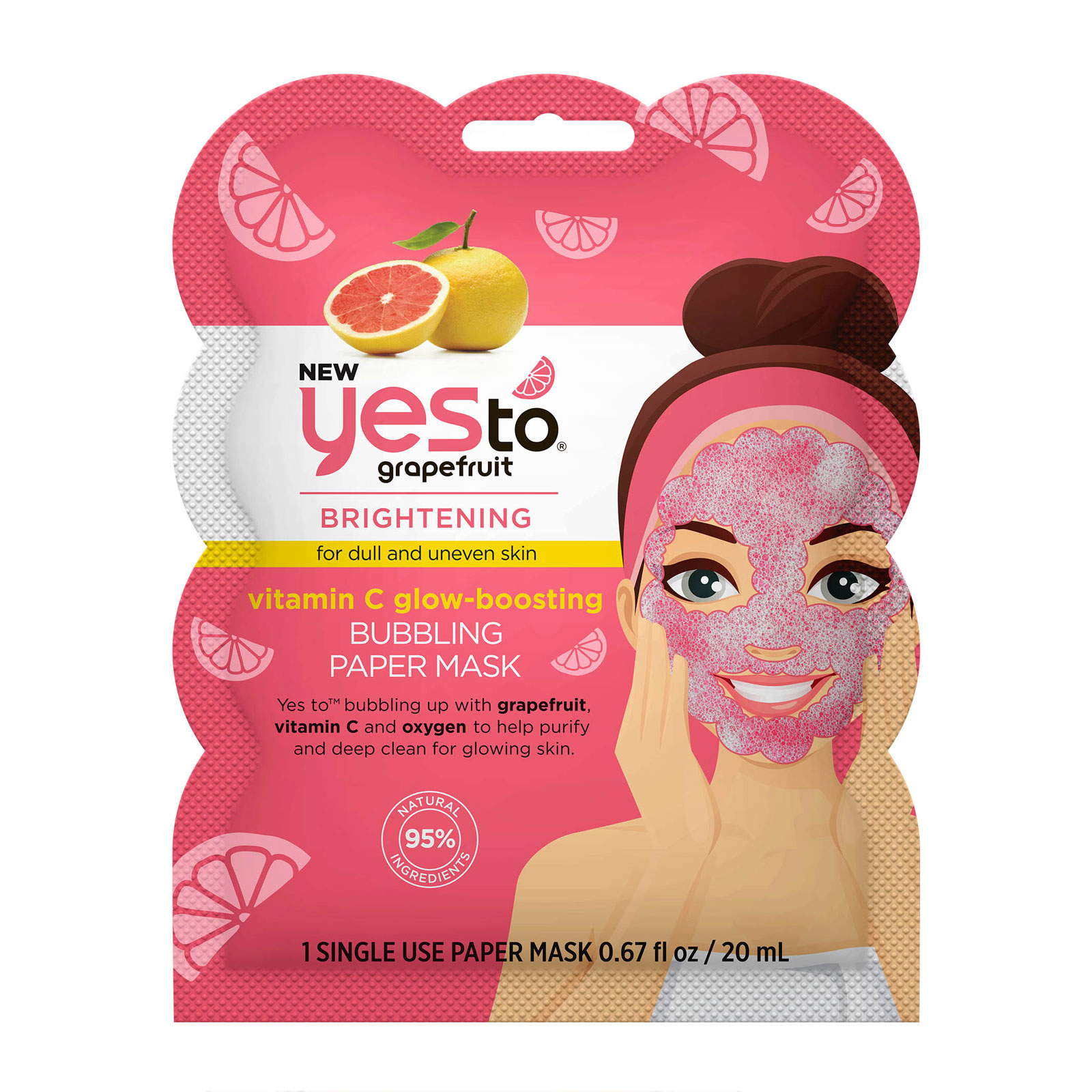 Yes To 葡萄柚亮肤泡沫面膜 20ml