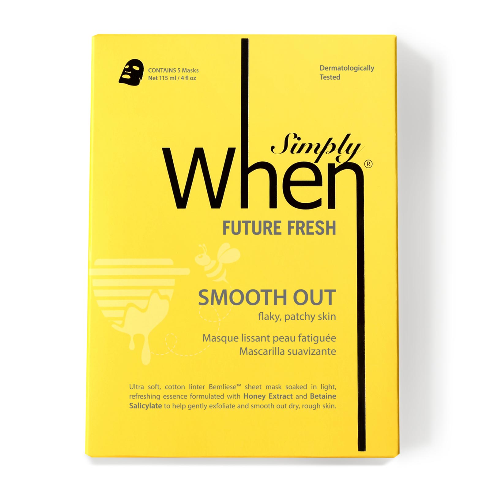 Simply When 蜂蜜水杨酸甜菜碱去角质嫩肤面膜 5片