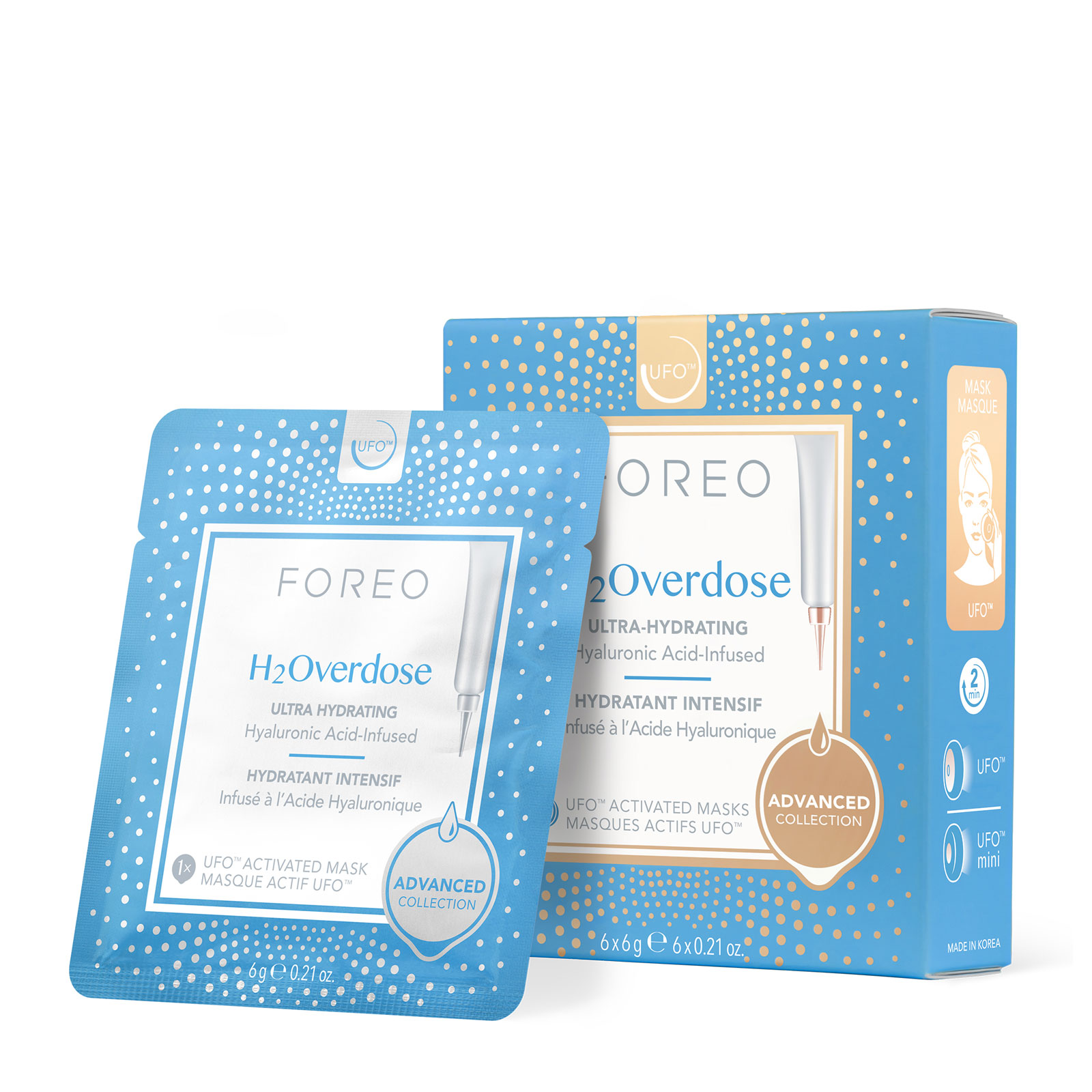 FOREO 斐珞尔 UFO透明质酸水润面膜 6 x 6g