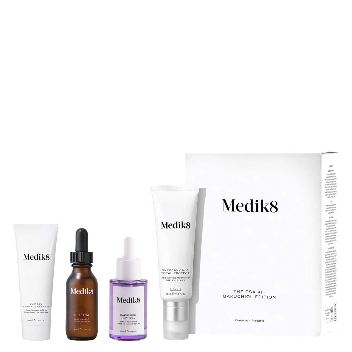 Medik8 CSA补骨脂酚抗老面部护肤四件套装