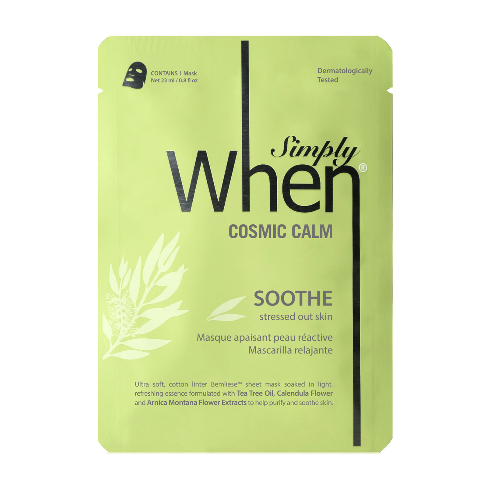 Simply When 茶树油金盏花山金车花清洁舒缓面膜 1片