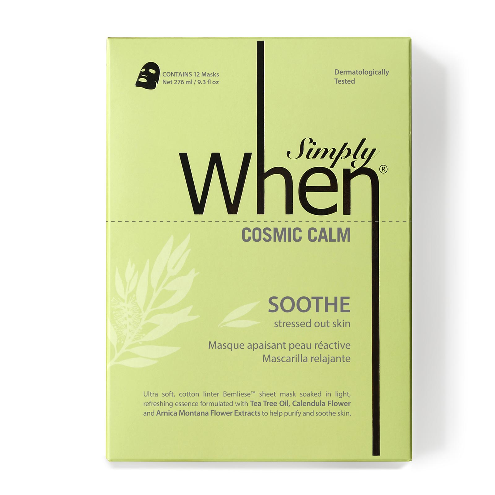 Simply When 茶树油金盏花山金车花清洁舒缓面膜 12片