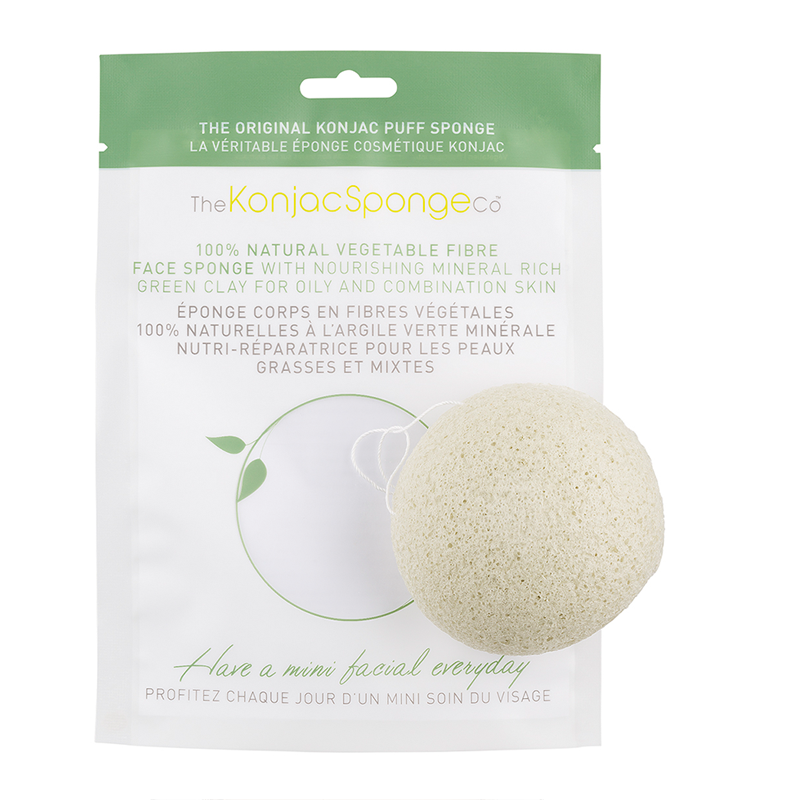 The Konjac Sponge Company 天然蒟蒻魔芋洗脸海绵扑 植物洁面神器 生黏土 油性 问题肌肤