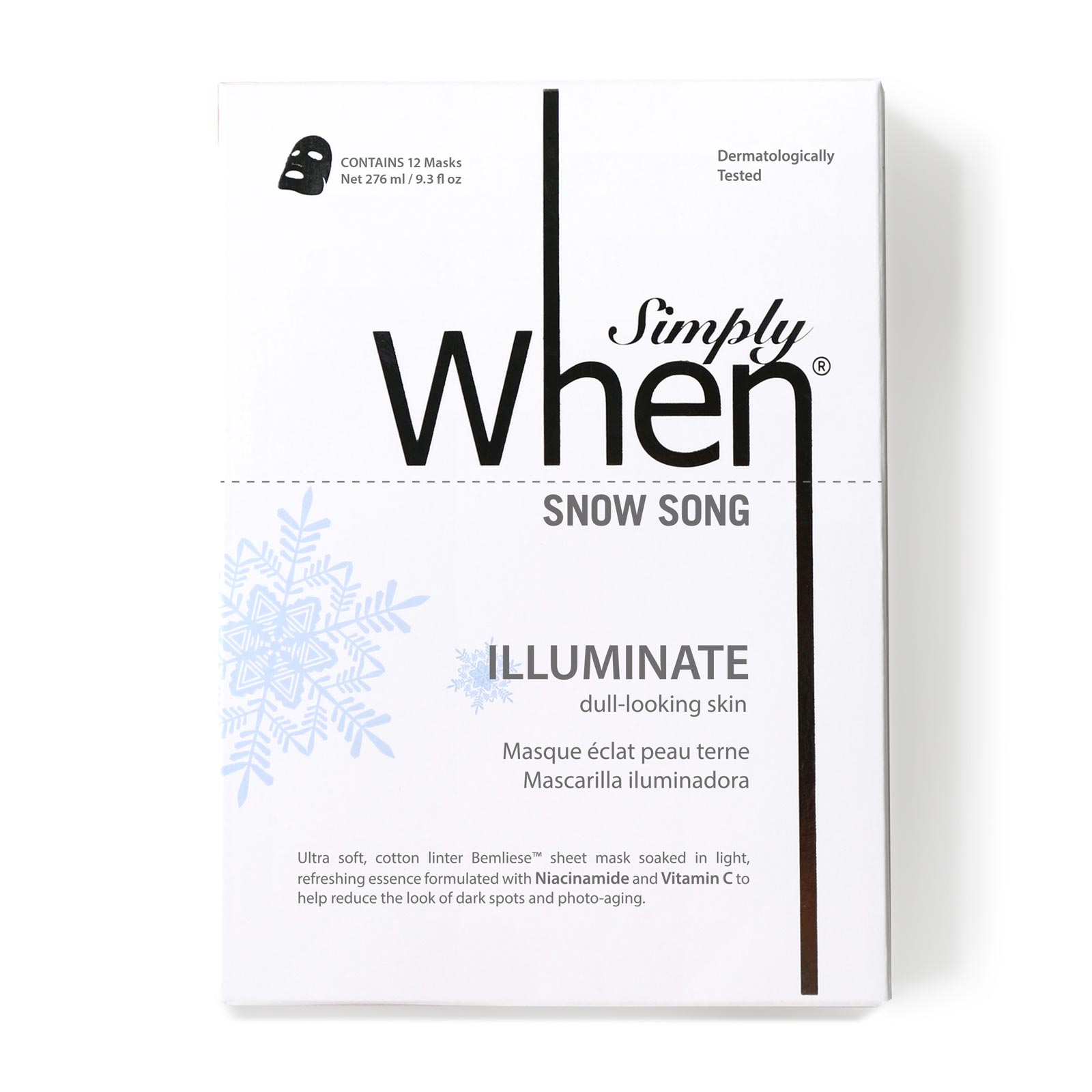 Simply When 烟酰胺维C亮肤淡斑面膜 12片