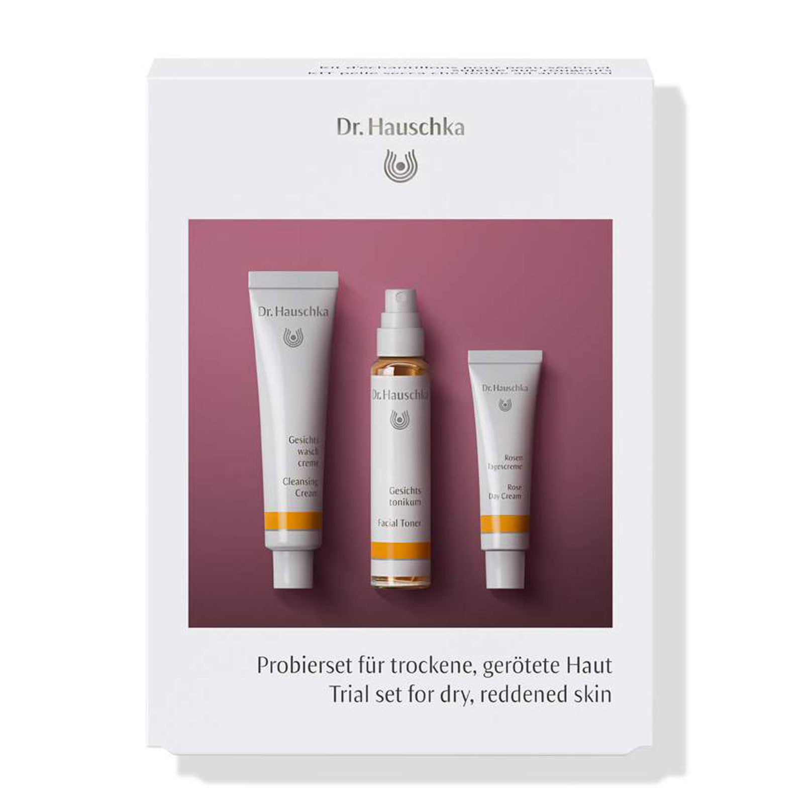 Dr.Hauschka 德国世家 干性泛红肌肤面部护肤三件套装（洁面膏10ml+律动调理爽肤水10ml+玫瑰精华日霜5ml）