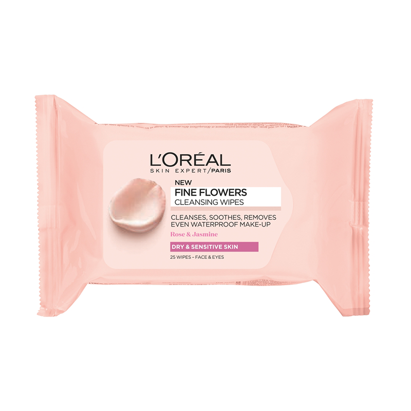 L'Oréal Paris 欧莱雅 玫瑰精华卸妆洁面湿巾 干性及敏感肌肤 25片