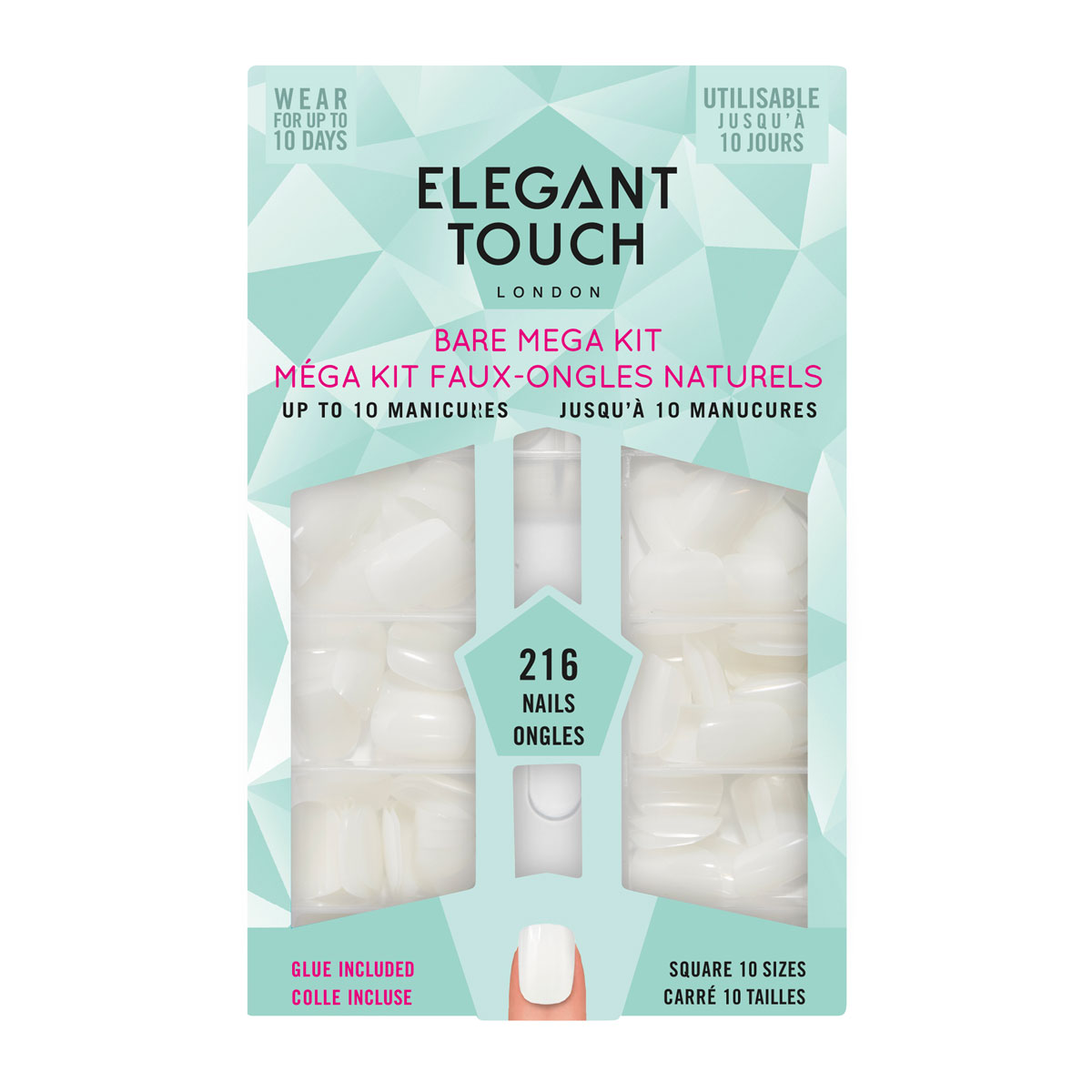 Elegant Touch DIY无色假指甲 Square