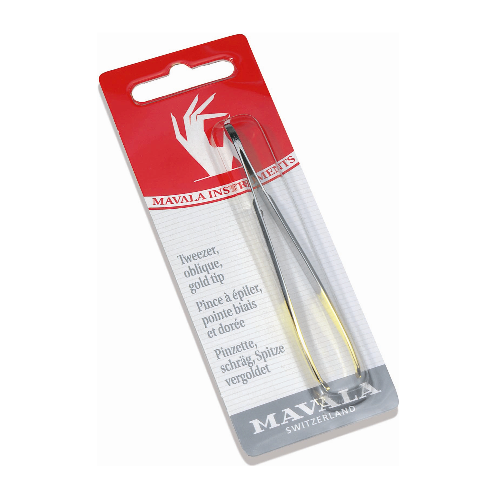 Mavala 包金斜角镊子