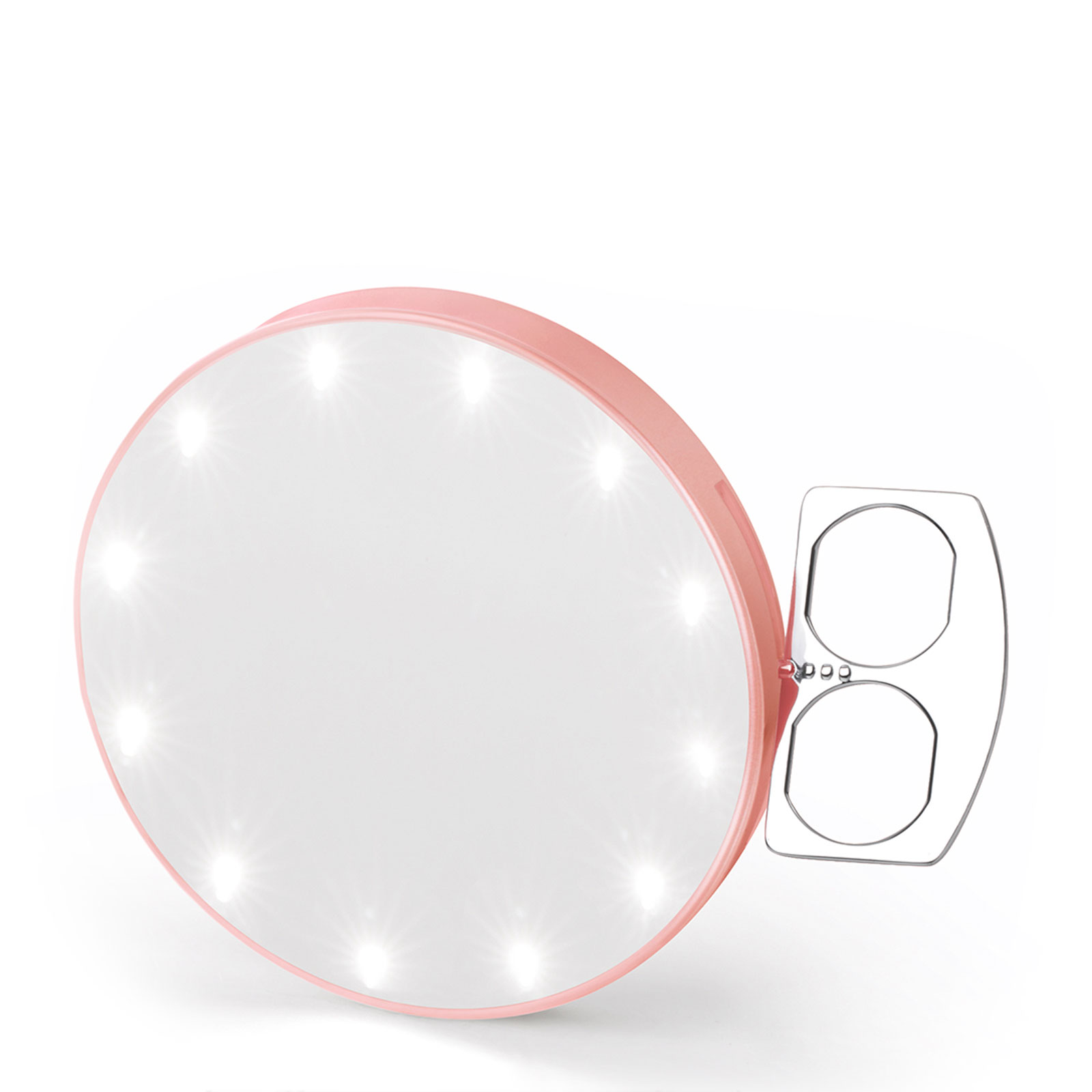 Glamcor Riki 便携式带灯美妆7倍放大超清化妆镜 1个 Rose Gold