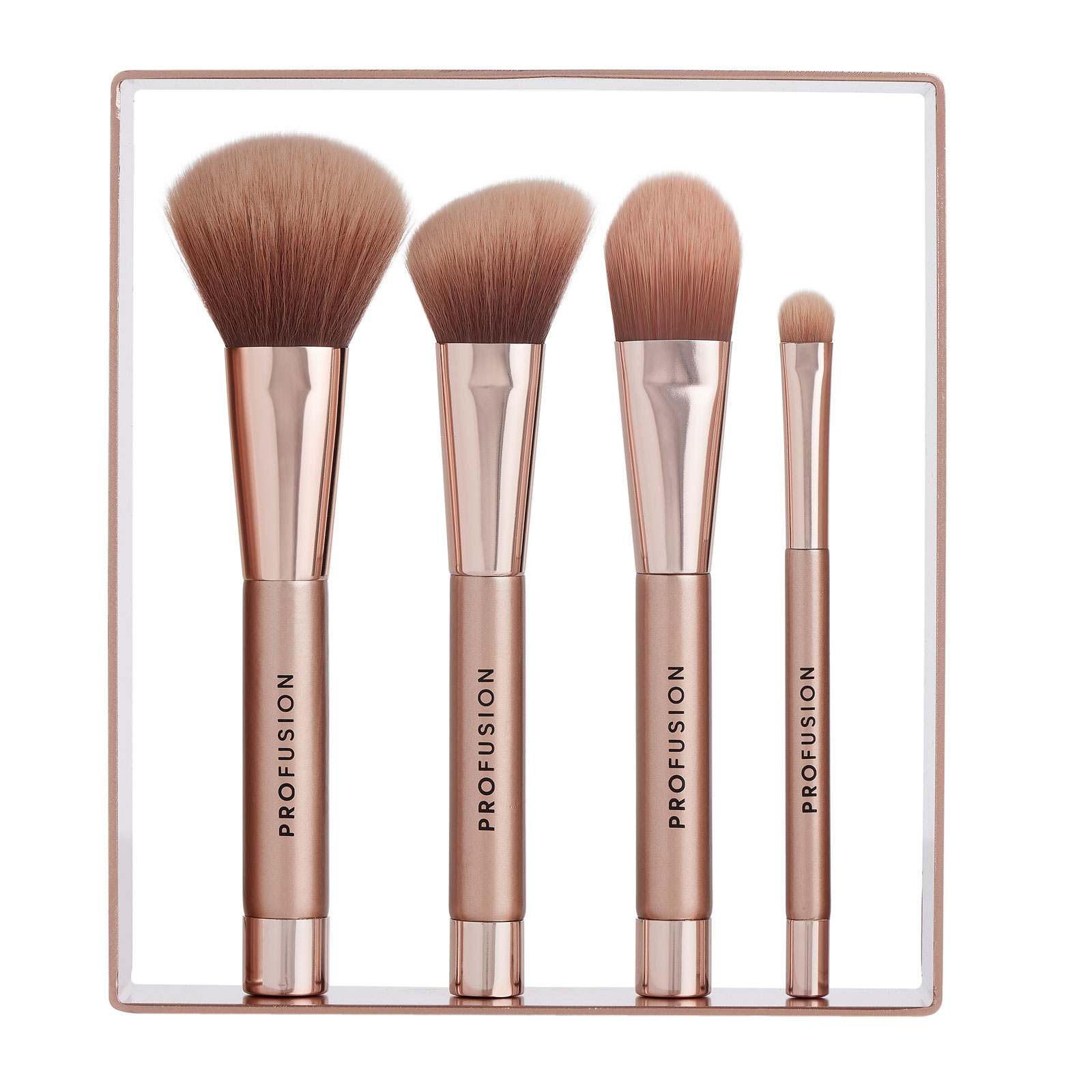 Profusion Magnetix 柔软舒适化妆刷套装 圆头散粉刷+扁平粉底刷+轮廓刷+眼影刷