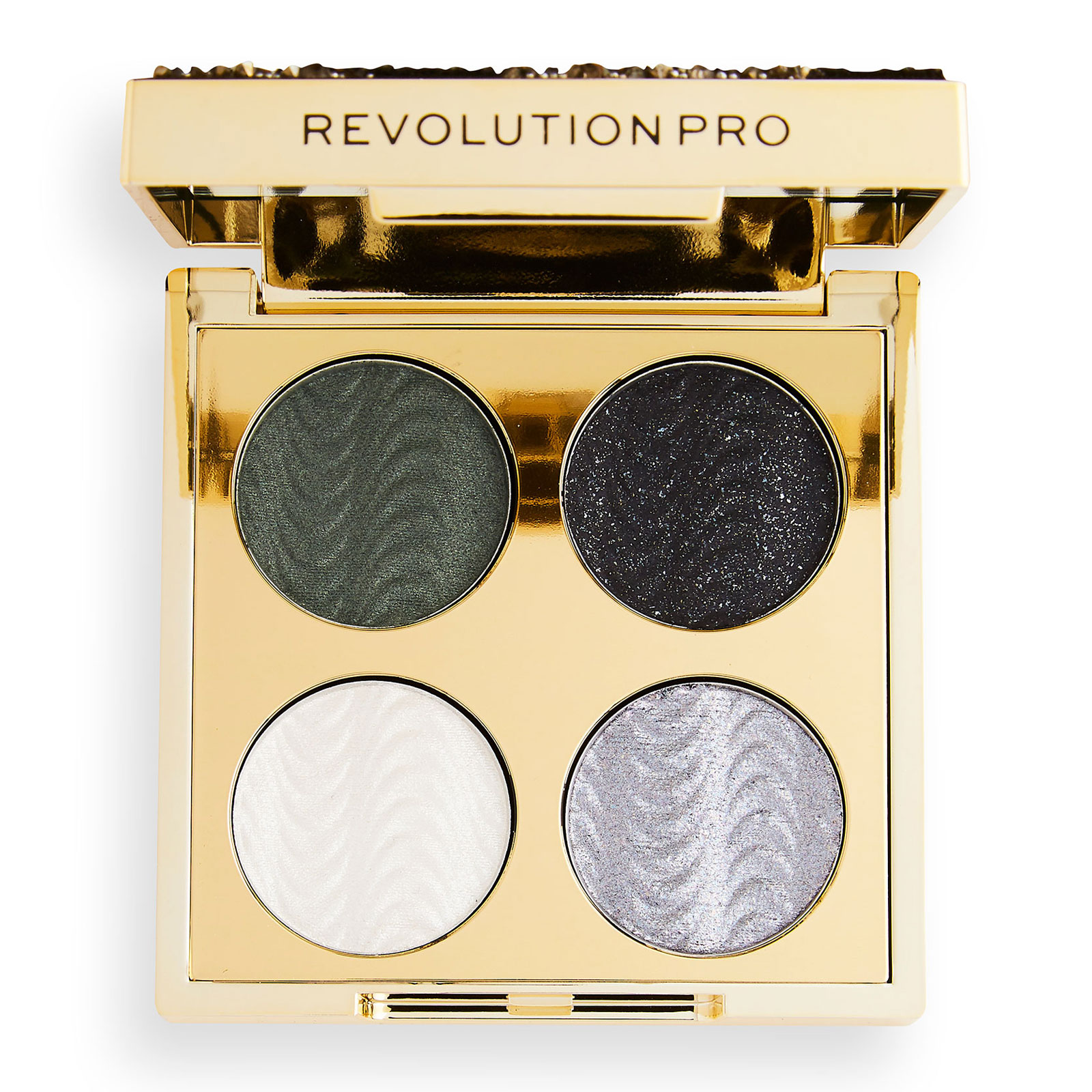Revolution PRO 宝石四色水波纹眼影盘 3.2g 黑色盘