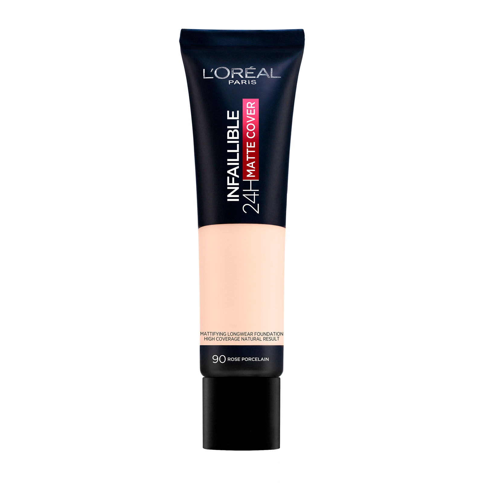 L'Oreal Paris 巴黎欧莱雅 24小时哑光持久遮瑕提亮粉底液 SPF18 30ml 90 Rose Porcelain