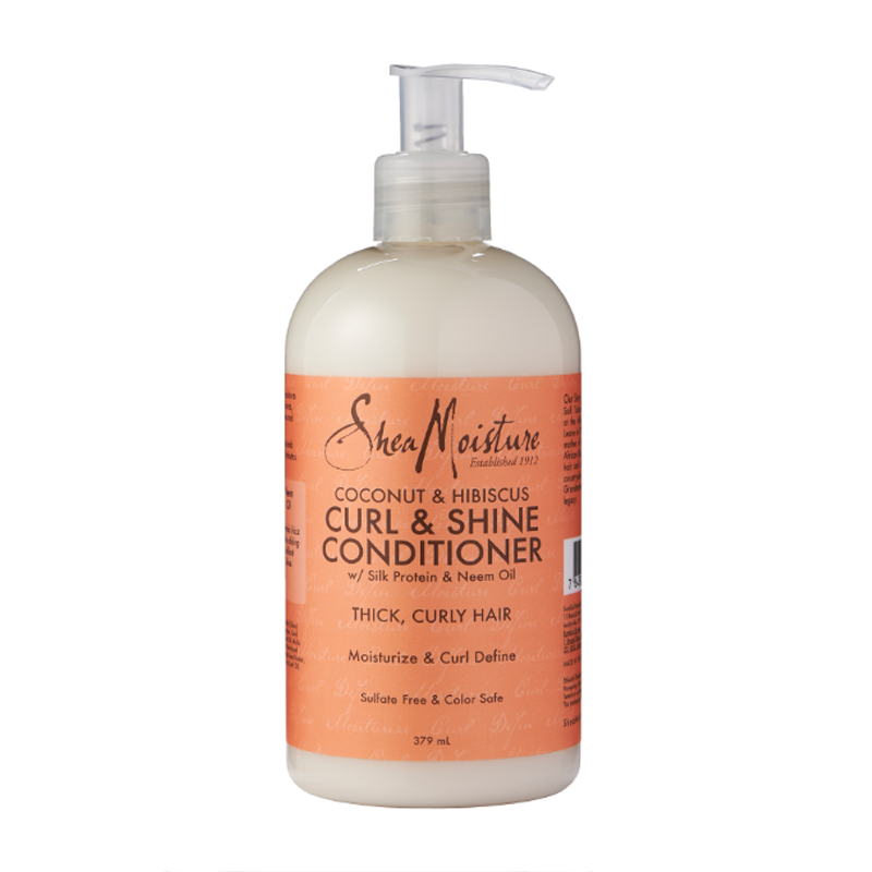 Shea Moisture 椰子木槿柔亮护发素 379ml 粗硬卷发