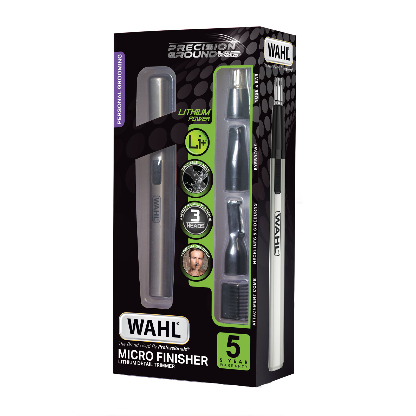 WAHL 鼻毛眉毛鬓角精细自动修剪器