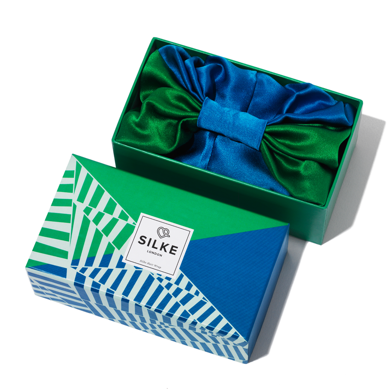 SILKE London 丝绸干发帽 Isla 蓝绿拼色