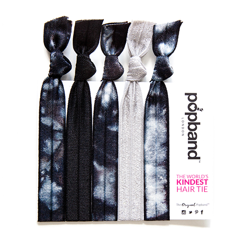Popband London  扎染 潮流束发圈 加宽不伤发皮筋 5个装