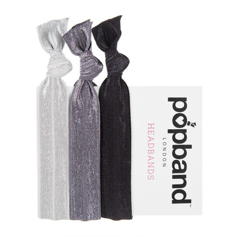 Popband London  黑色 潮流束发圈 加宽不伤发皮筋 3个装