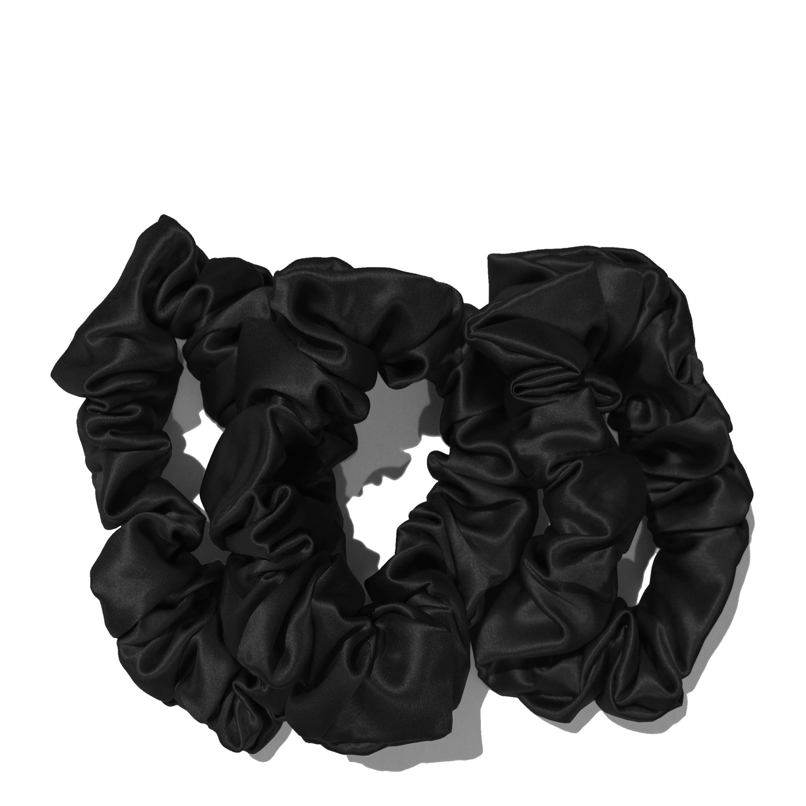 Slip Silk 大号舒适真丝束发发绳发圈 3个 Black