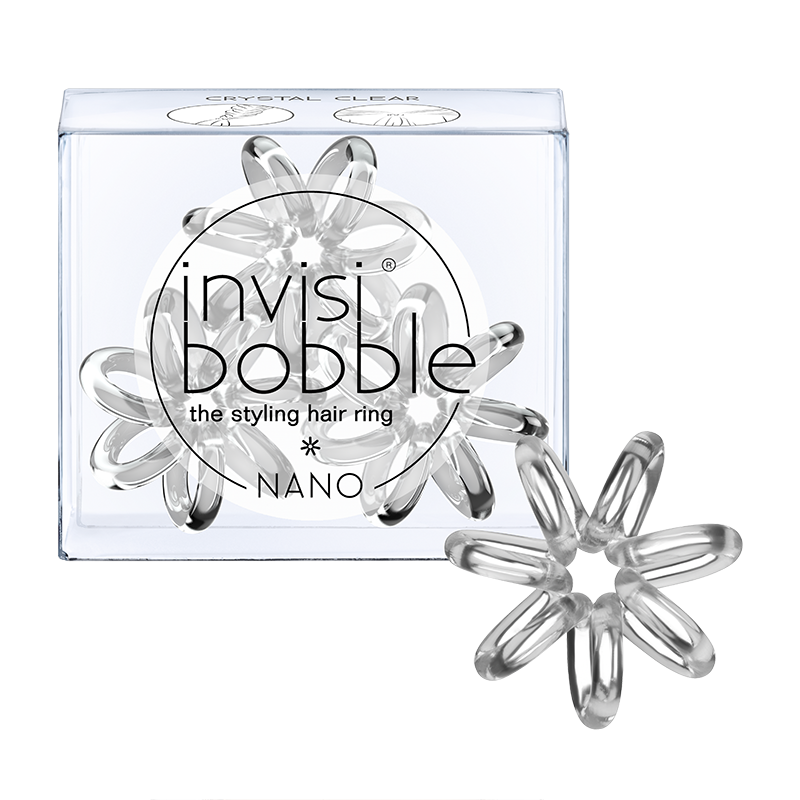 invisibobble nano系列无痕弹簧束发圈 不伤发皮筋 3只装 - 透明水晶