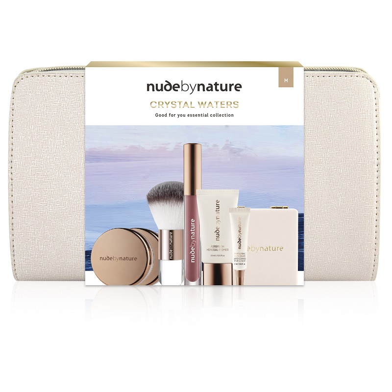 Nude By Nature 彩妆护肤套装（粉底+遮瑕膏+唇彩+化妆刷+定妆粉+化妆包） 色号Medium 1套