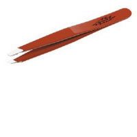 TWEEZERMAN 迪茜曼 微之魅 迷你斜镊子（签字红）1支（ 修眉工具美容清毛发）