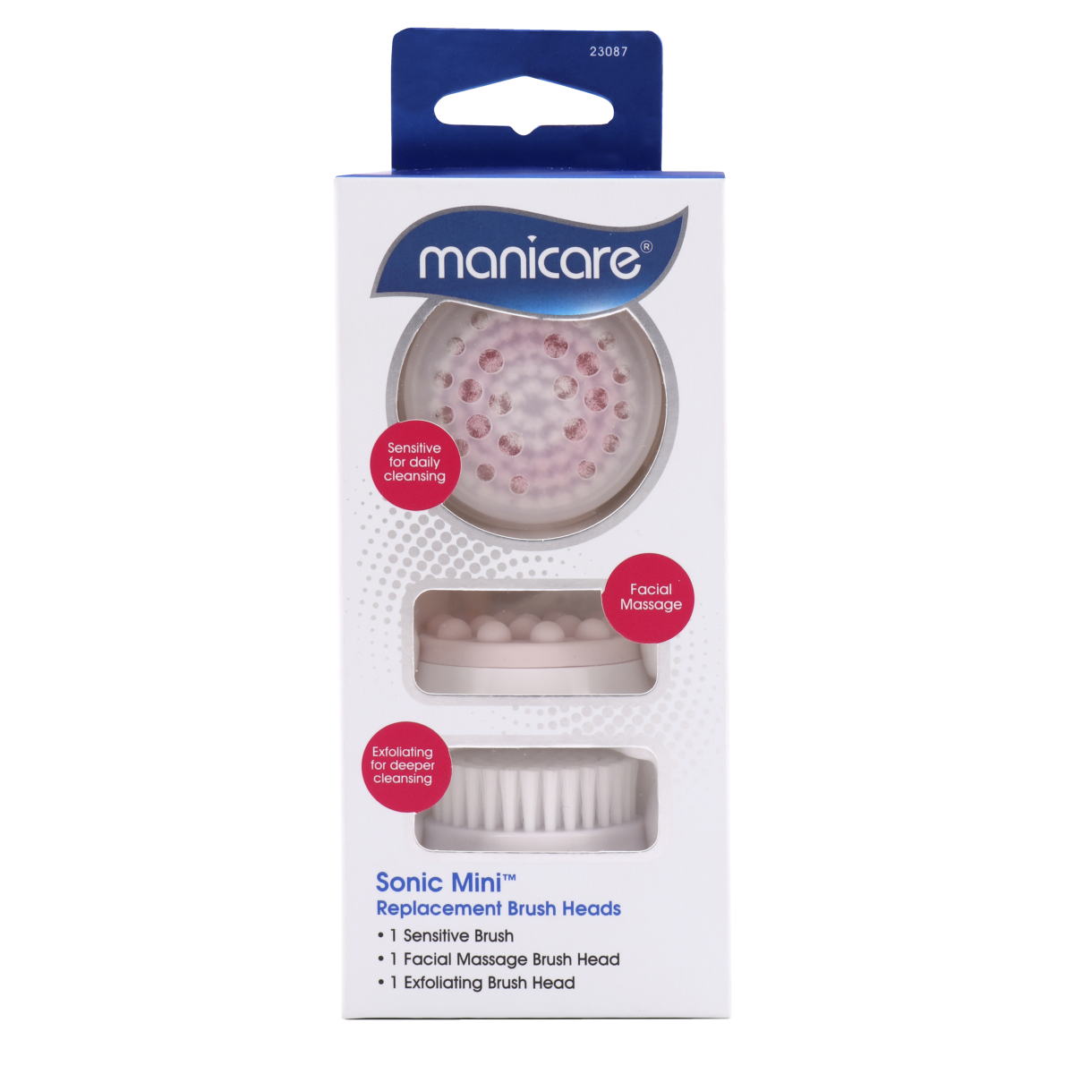 Manicare Sonic Mini Facial Cleanser Replacement Brush Heads X 3