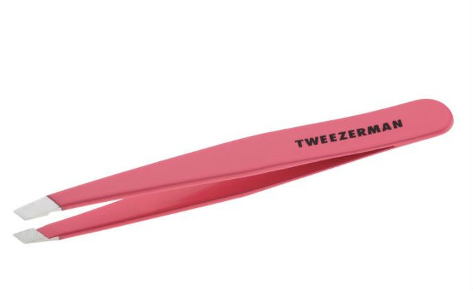 TWEEZERMAN 迪茜曼 微之魅 桃红色俏丽斜镊子 1支 （ 修眉工具美容清毛发）