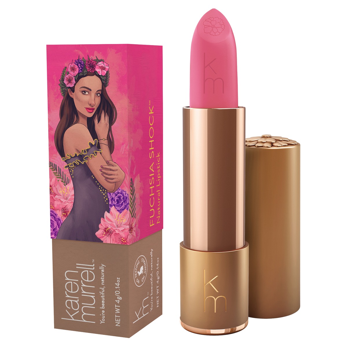 Karen Murrell 天然口红 唇膏 孕妇可用 07 艳丽玫红色 4g