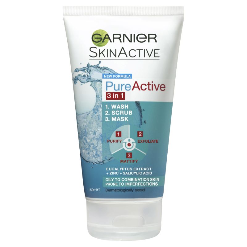 Garnier 卡尼尔 SkinActive系列 深层清洁三合一（洁面乳 磨砂膏 面膜）150ml
