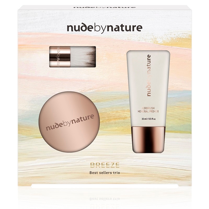 Nude By Nature Breeze迷你彩妆三件套（粉底+妆前乳+化妆刷） 1套