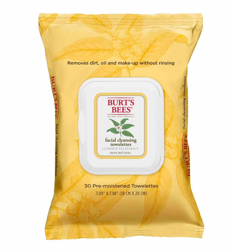 BURT'S BEES 小蜜蜂 面部卸妆免洗湿巾 30片（含白茶精华 舒缓敏感修复专用）