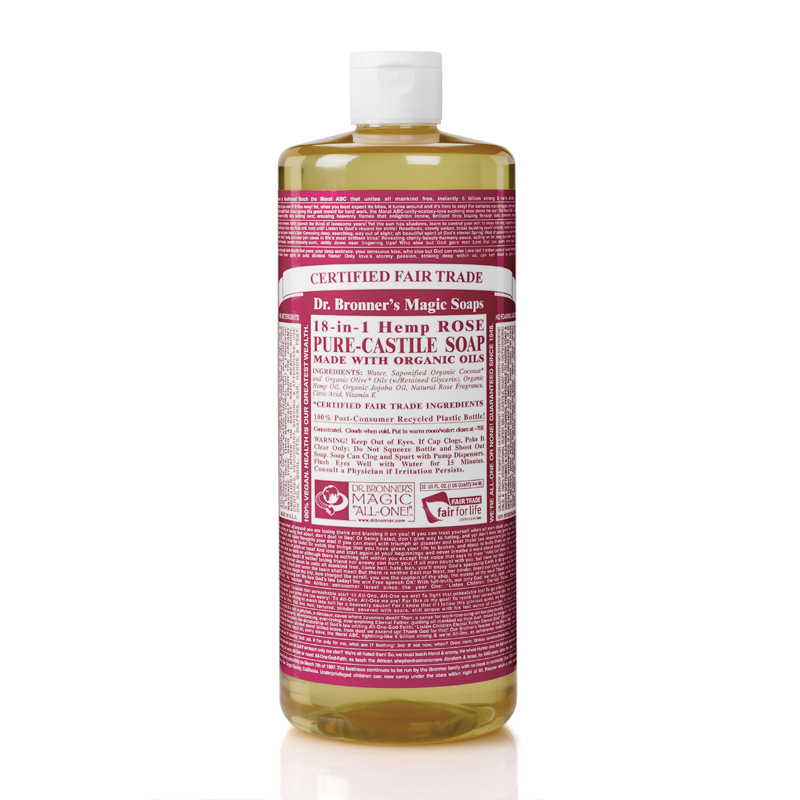 Dr Bronner's 布朗博士 有机玫瑰精油8合1液体皂 洗手液 洁颜露 946ml