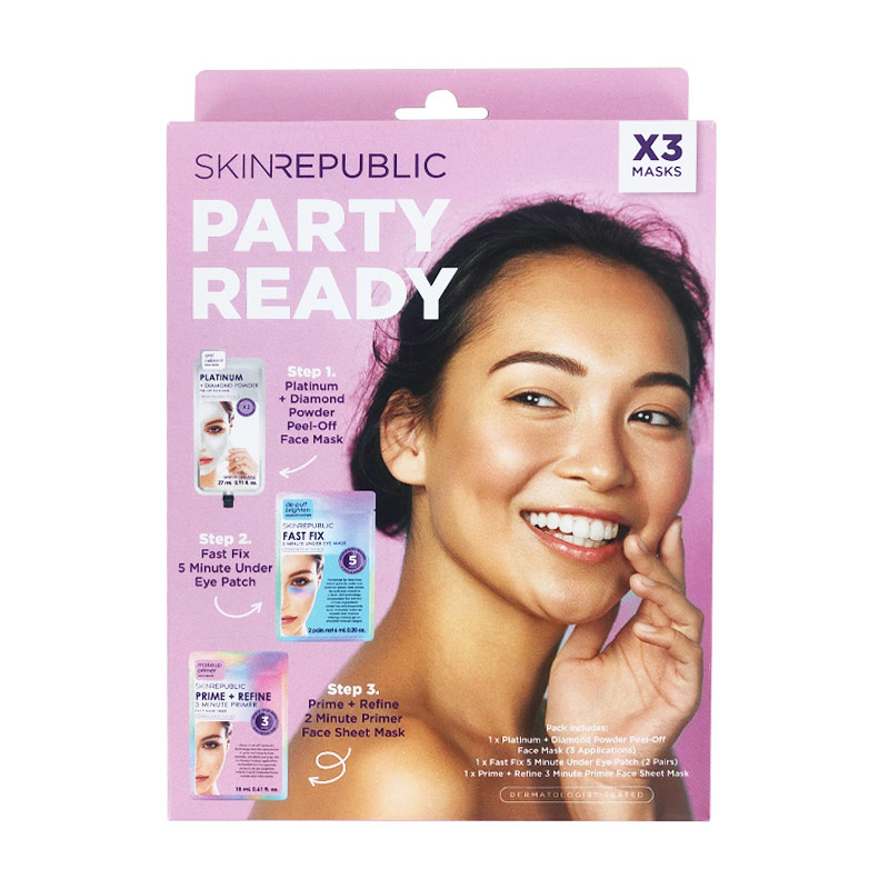 Skin Republic Party Ready肌肤护理三件套（眼膜+去角质面膜+面膜） 1套