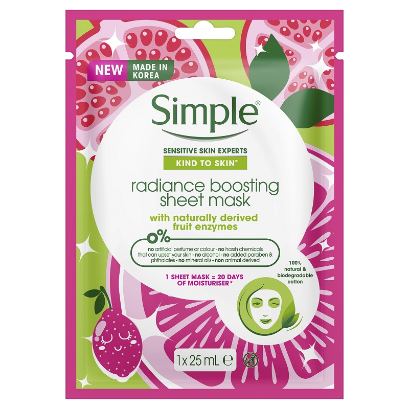 Simple 清妍 亮肤补水面膜 25ml X 1片