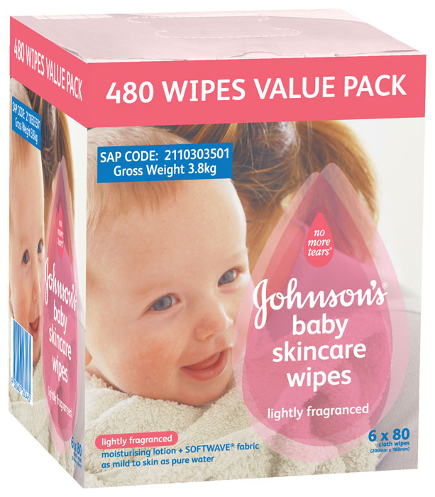 Johnson's 强生 婴儿柔软湿纸巾 80片装*6包 （有香）
